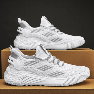 Xajzpa New Men's Shoes Flying Woven Mesh Sports Breathable Light Casual Sports Running Soft Sole Travel Shoes Sneakers Off White Shoes